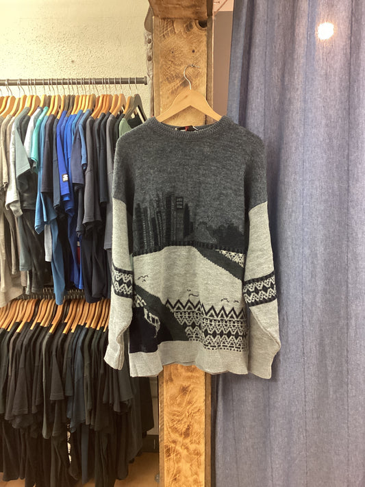 Vintage Cooper Navy Blue Knit Sweater - XL