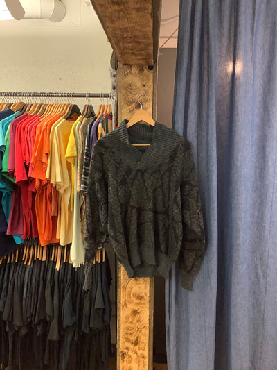 Vintage Teddy Chewitt Grey Knit Sweater - L