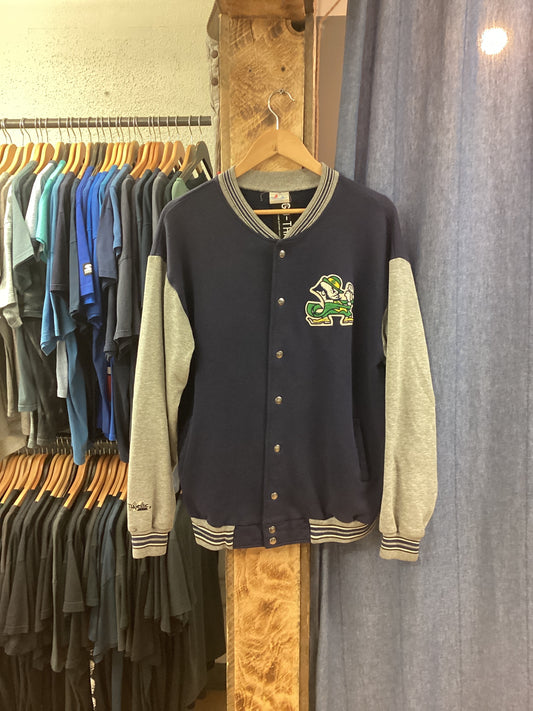 Vintage Notre Dame Navy Varsity Jacket - L