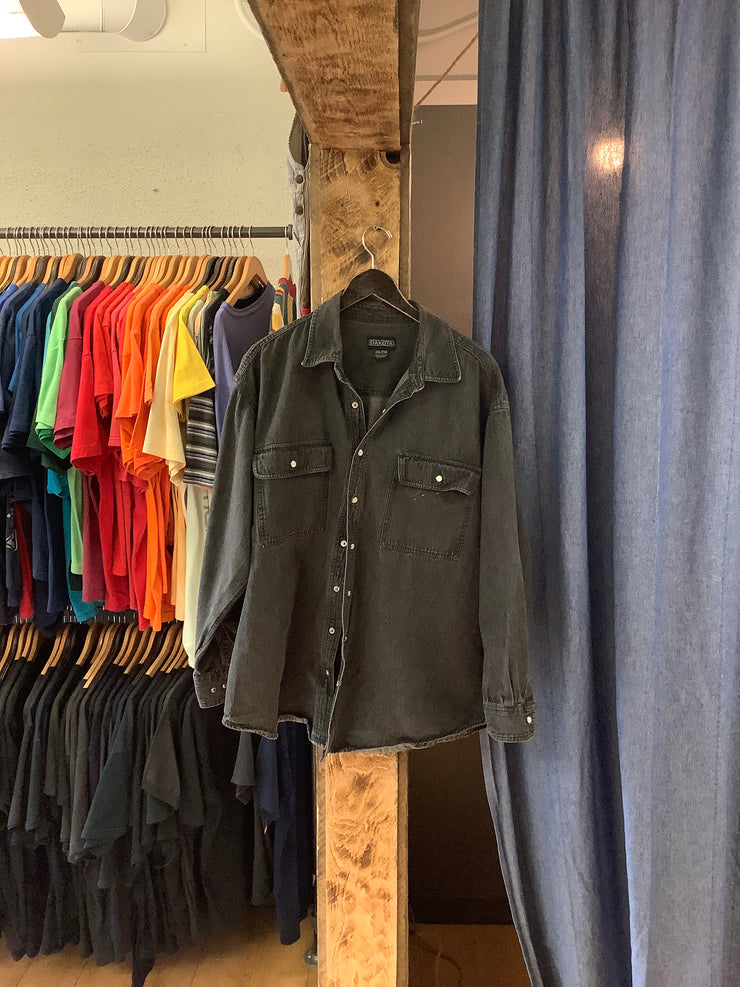 Vintage Dakota Light Grey Pearl Snap Button Up Jacket - XXL