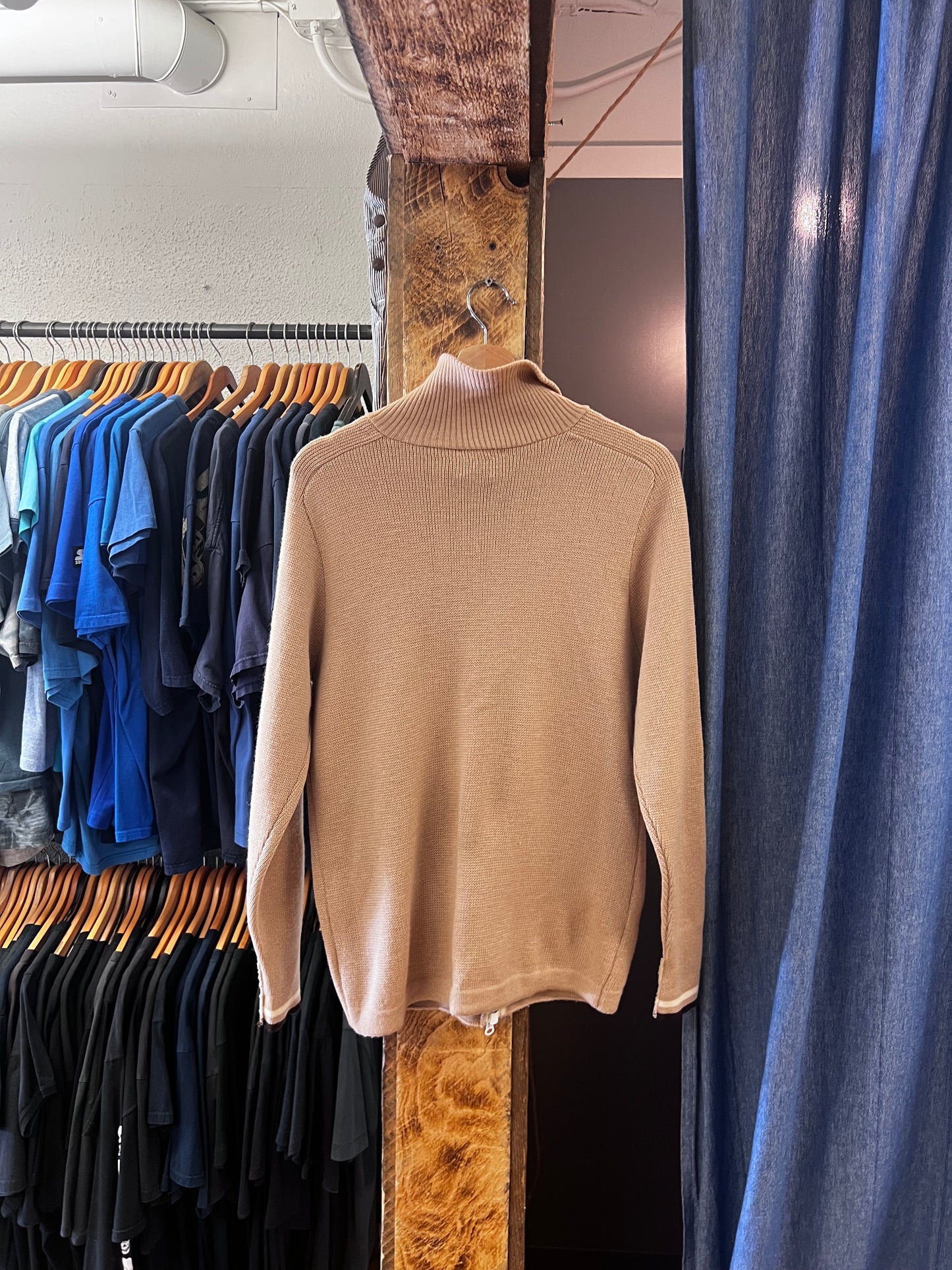 Vintage full zip tan jacket - m