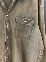 Vintage Dakota Light Grey Pearl Snap Button Up Jacket - XXL