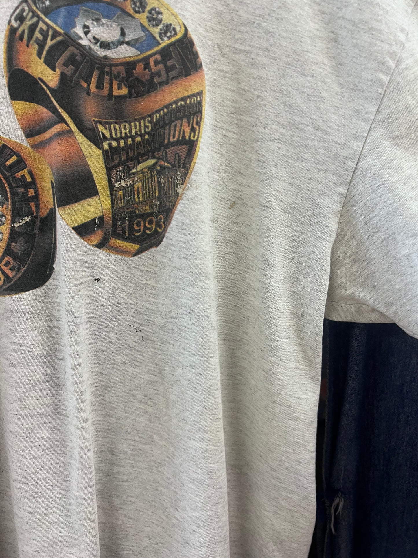 Vintage 1993 maple leafs grey tshirt - L