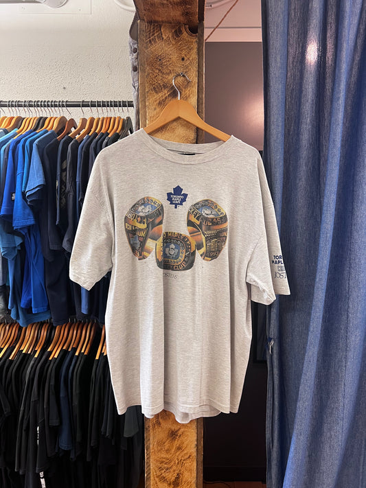 Vintage 1993 maple leafs grey tshirt - L