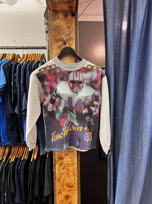 Vintage Kids Touchdown Grey Graphic Longsleeve - m