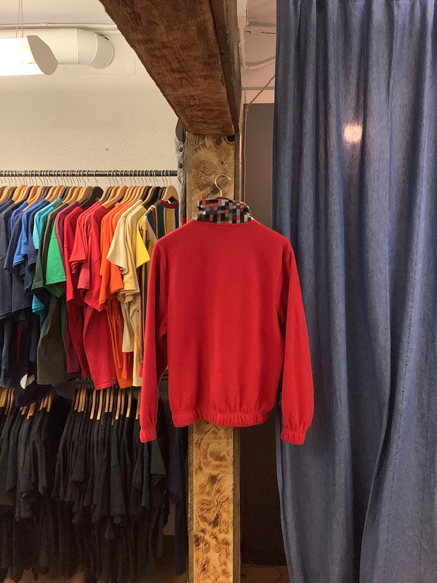 Vintage Diadora Red Quarter Zip Sweater - S