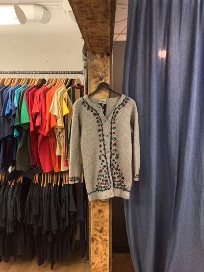 Vintage Northern Reflections Grey Floral Cardigan - S