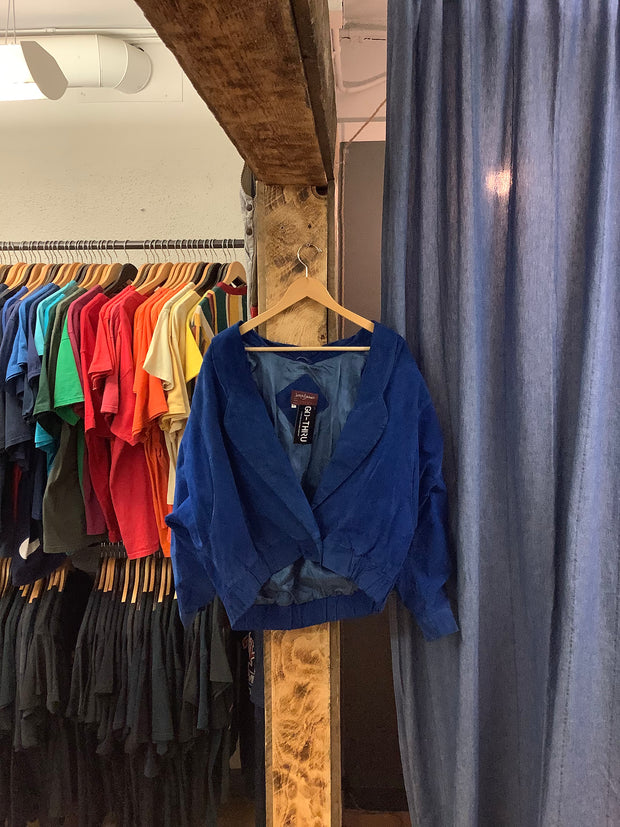 Vintage Joseph Ermano Blue Suede Jacket - L