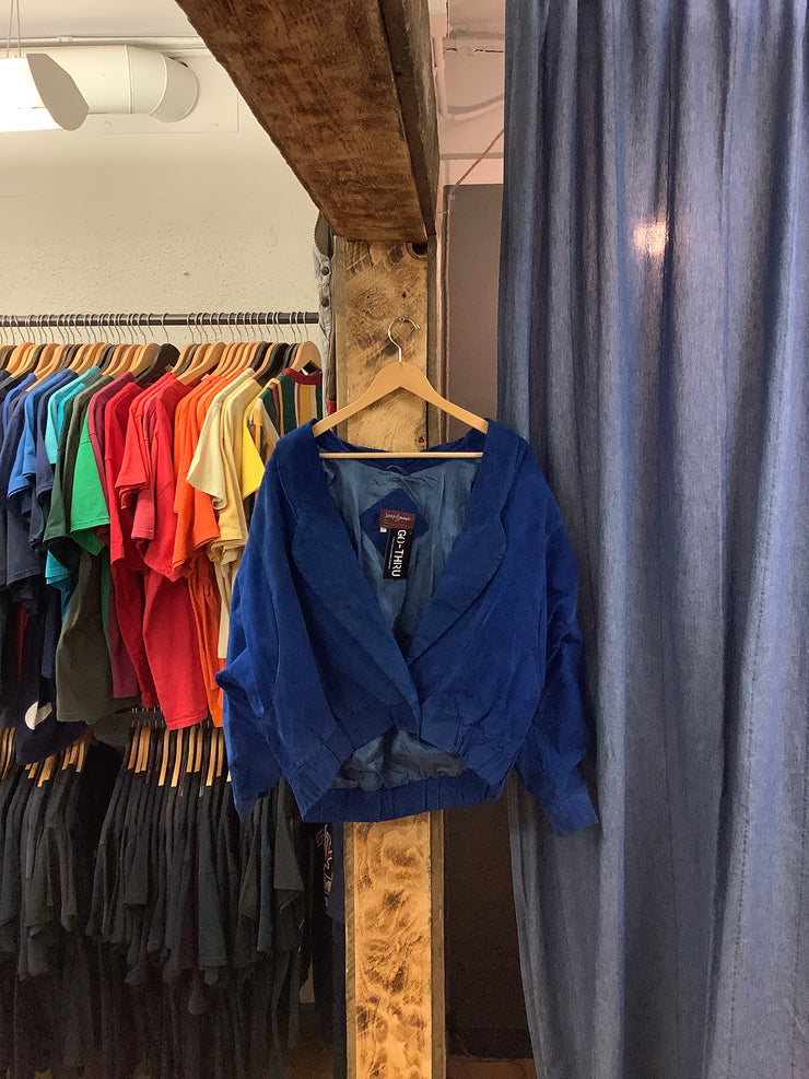 Vintage Joseph Ermano Blue Suede Jacket - L