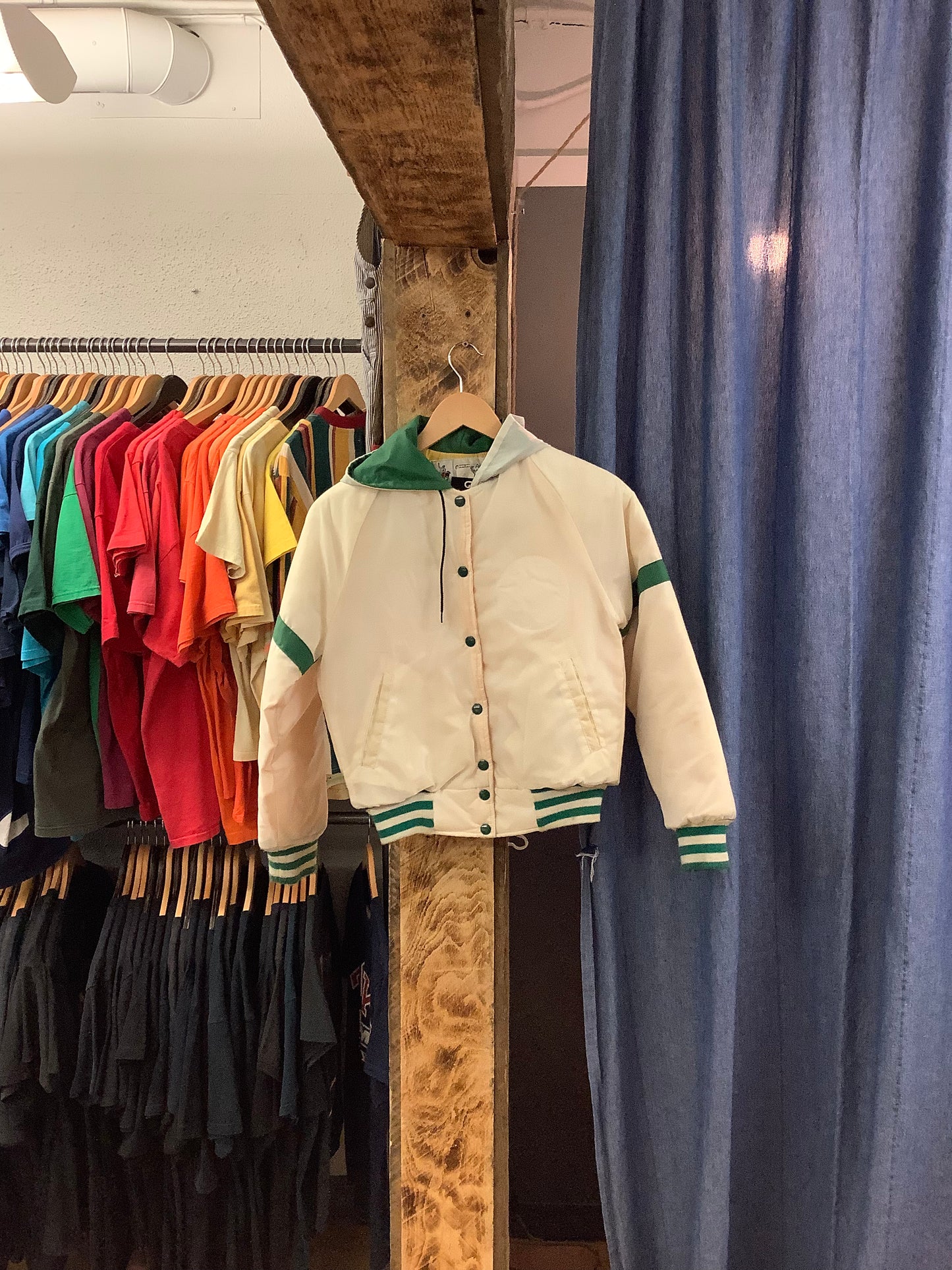 Vintage Centour Athletics Cream Nylon Jacket - XS