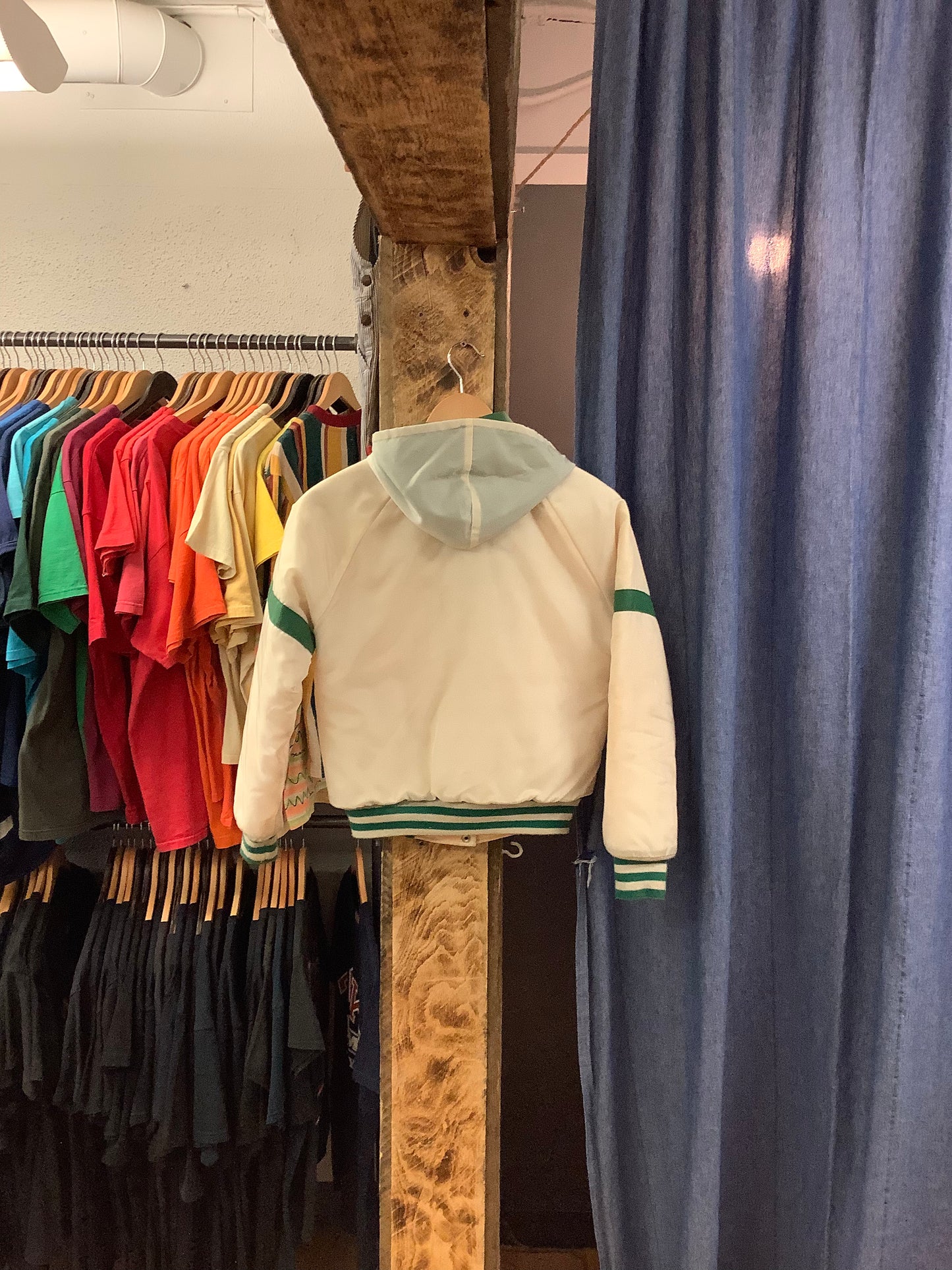 Vintage Centour Athletics Cream Nylon Jacket - XS
