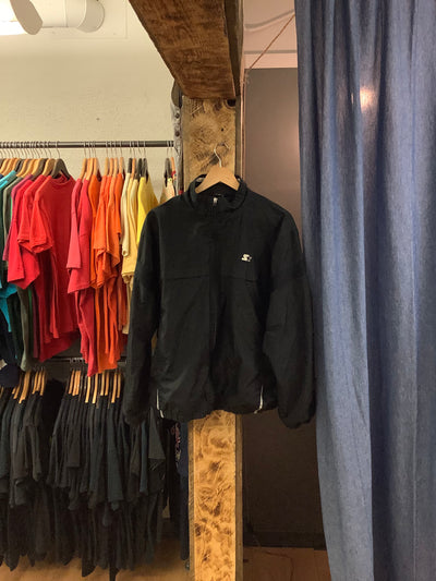 Vintage Starter Nylon black zip up jacket - L