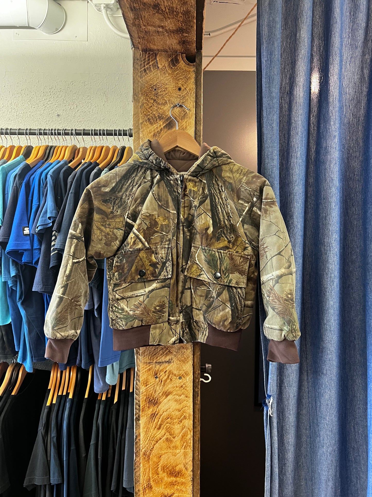 Vintage kids Russell outdoors camouflage zip up hoodie - s