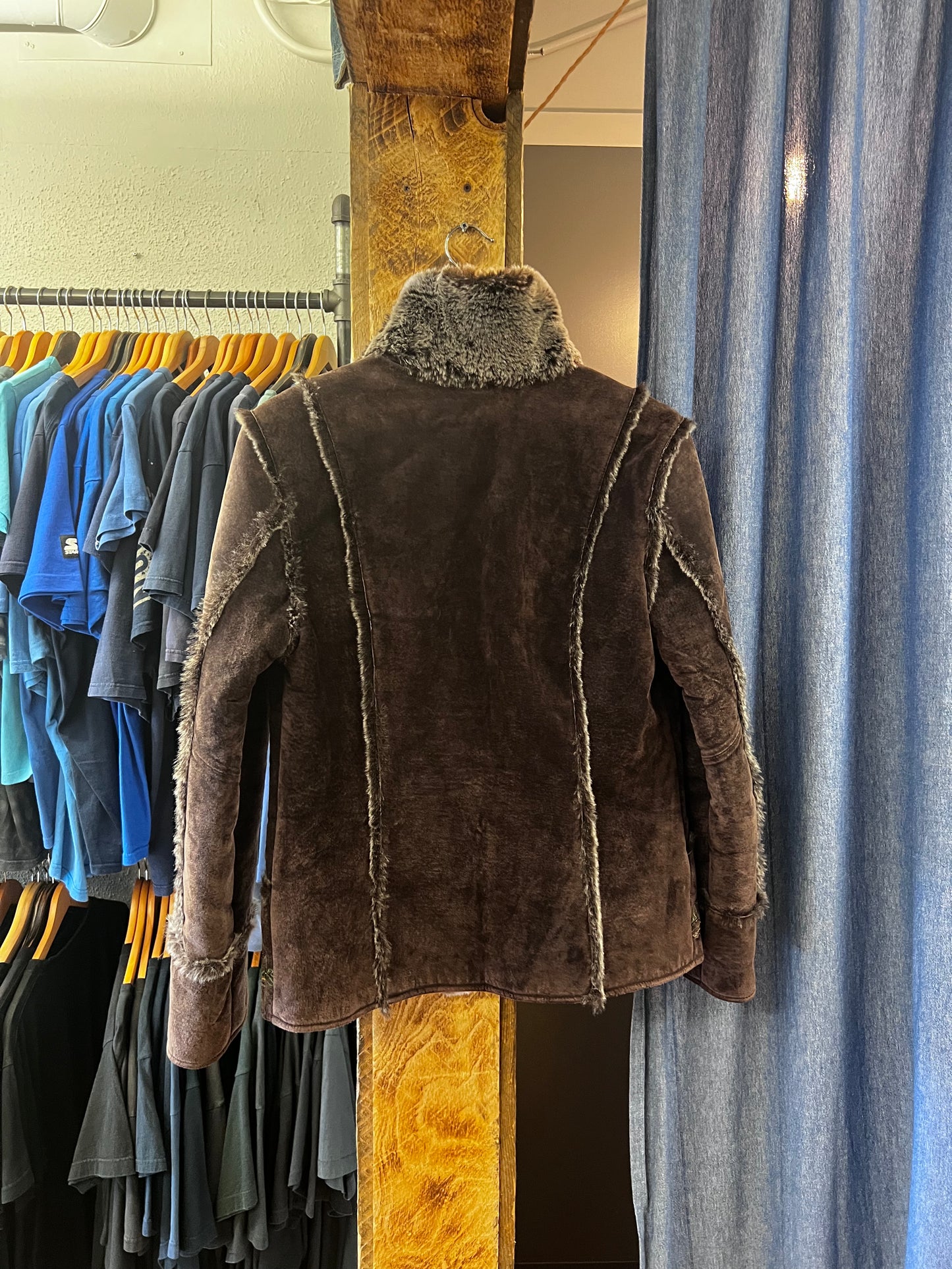 Vintage floral embellished dark brown jacket - m