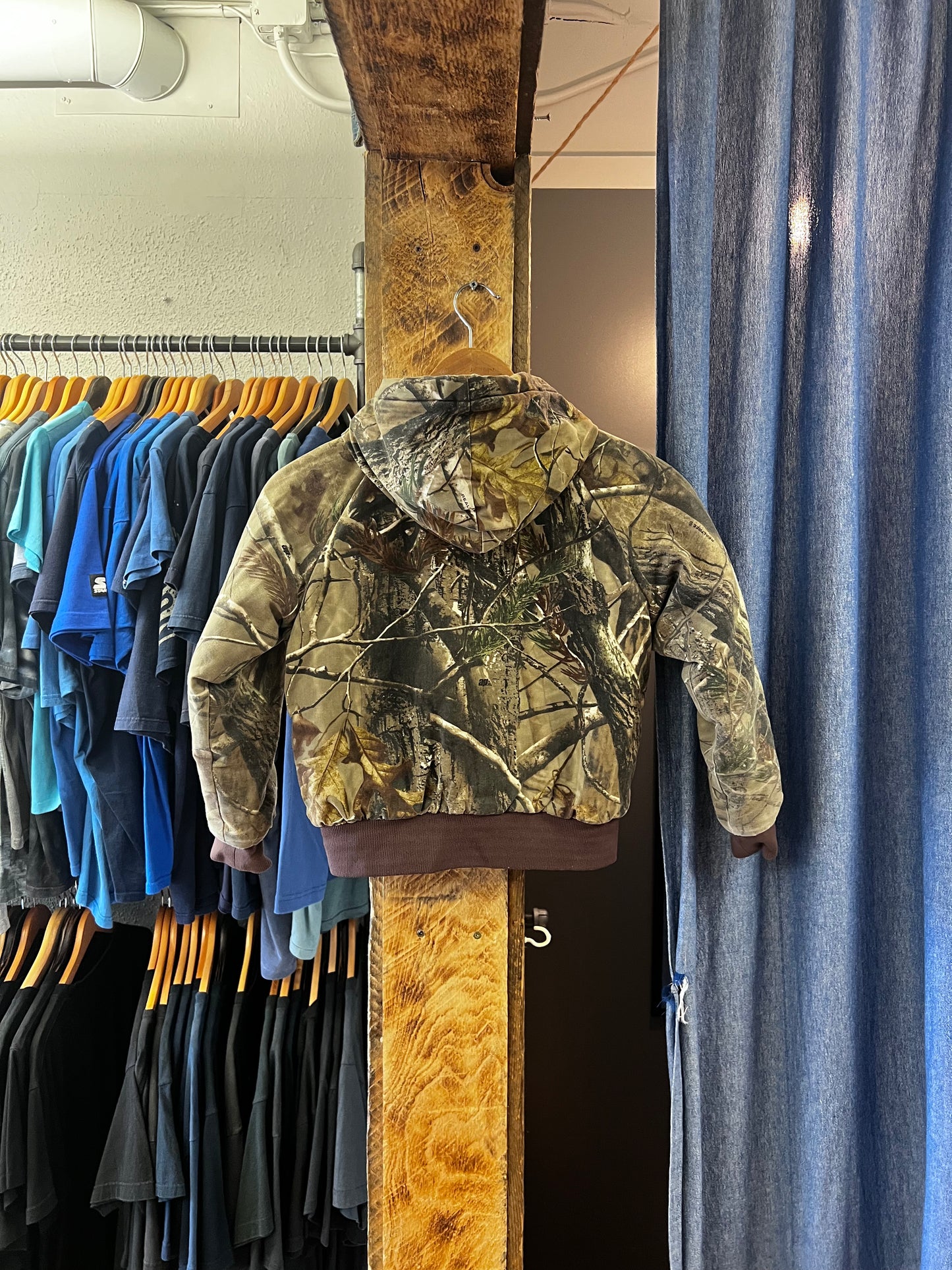 Vintage kids Russell outdoors camouflage zip up hoodie - s