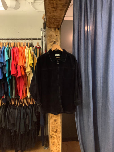 Vintage Weekend Edition Black Curdoroy Zip Up Jacket - M