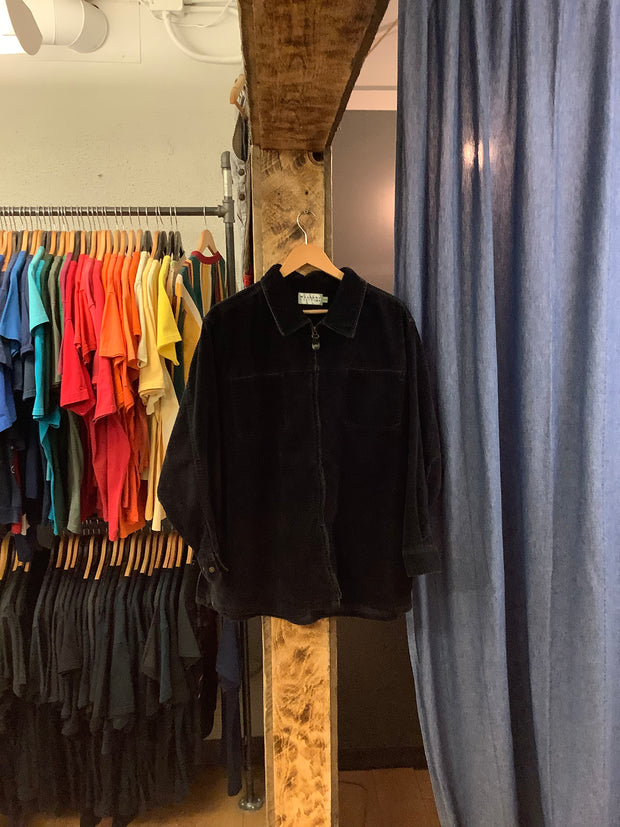 Vintage Weekend Edition Black Curdoroy Zip Up Jacket - M
