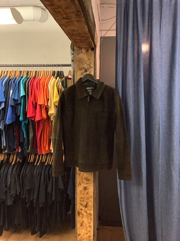 Vintage pennmans brown zip up leather jacket - L