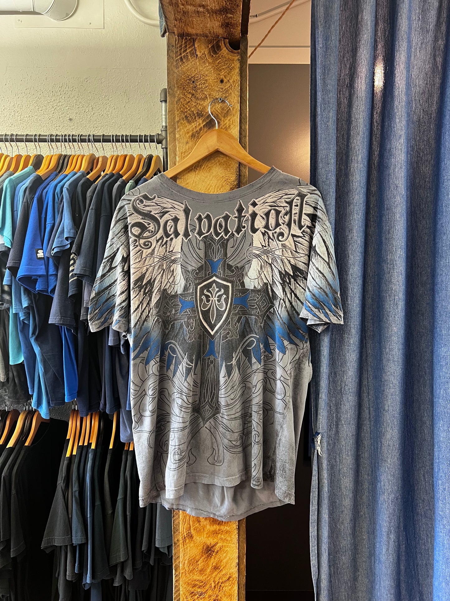 Vintage salvation grey graphic T-shirt - L