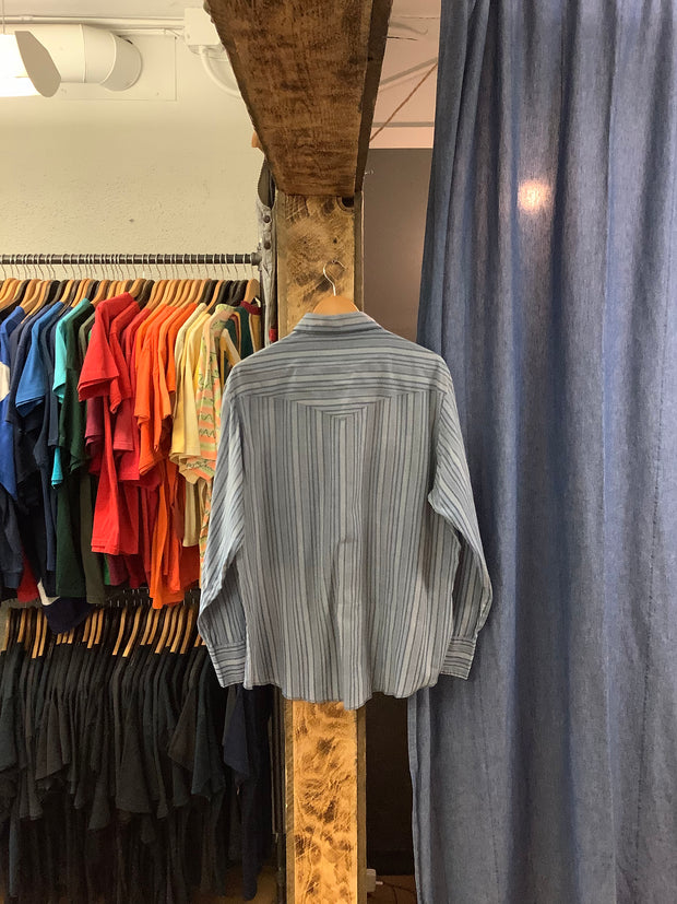 Vintage Wrangler Blue Pearl snap Button Up - L