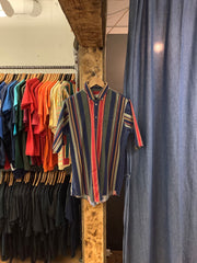 Vintage Ash Creek Trading Striped Short Sleeved Button Up - M