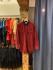 Vintage Midwest garments pearl snap red button-up - L