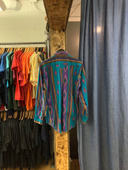 Vintage Panhandle slim aztec purple patterned Button up - L