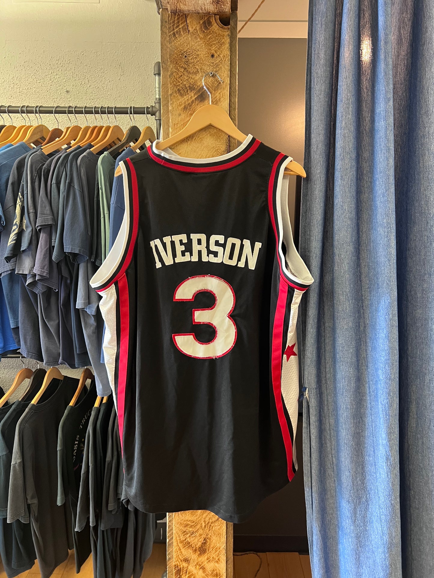Vintage Hardwood classics Allen iverson sixers black jersey - Xxl