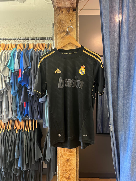 adidas Real Madrid Black and Gold Football Jersey - XL