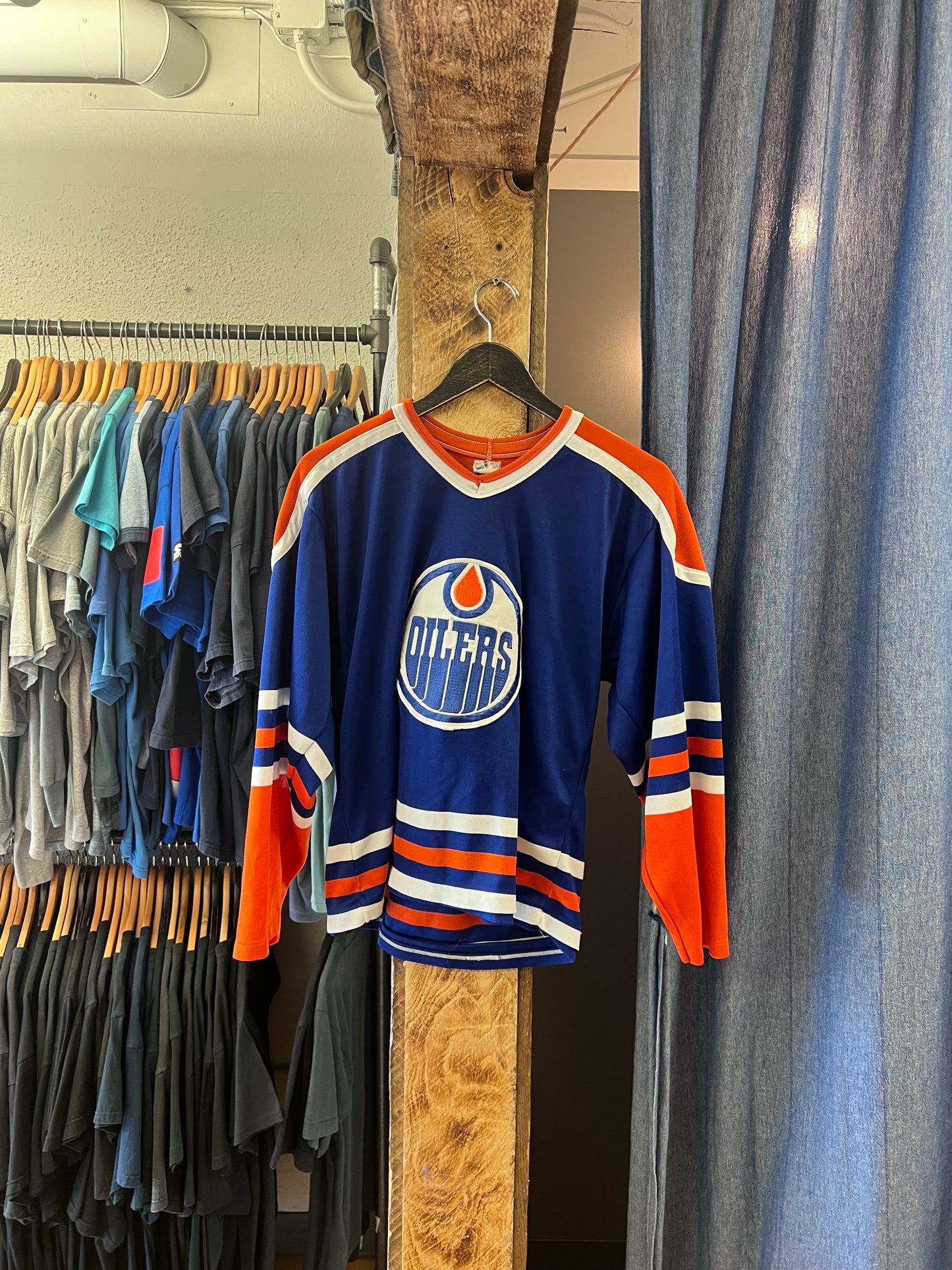 Vintage oilers navy and orange jersey - m