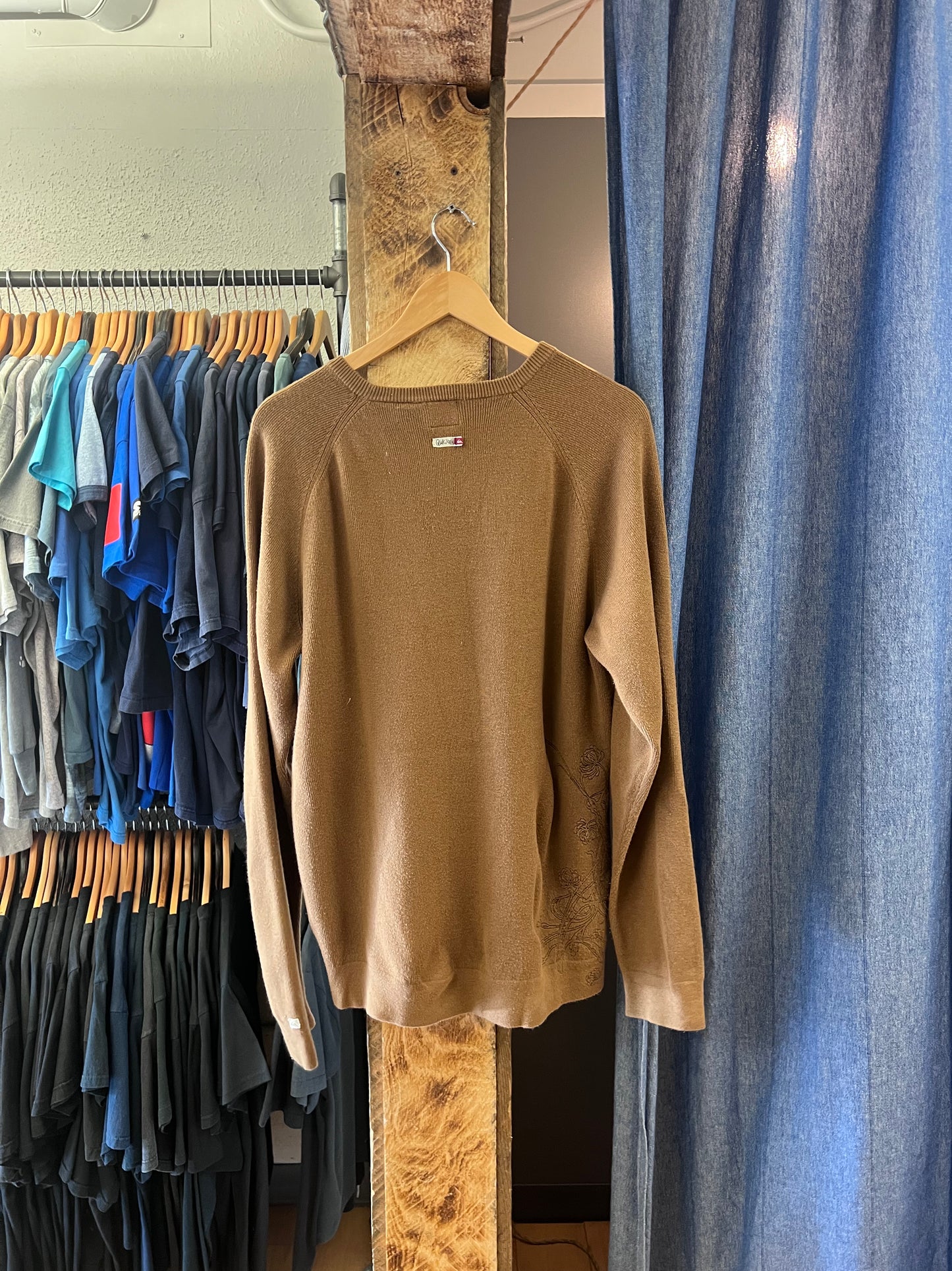 Vintage 70 floral brown crewneck- l