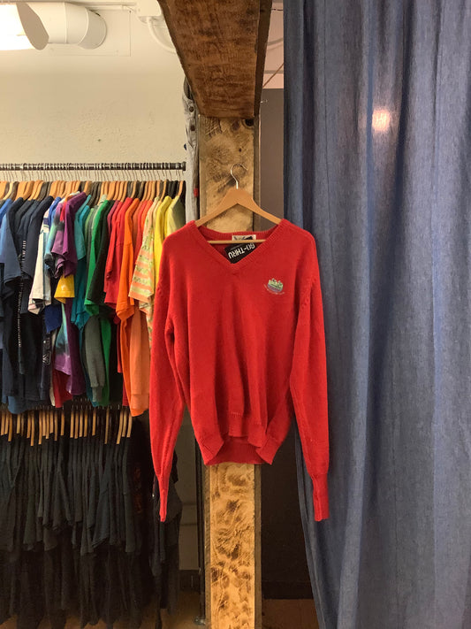 Vintage Vulcan golf country club red v neck sweater - XL