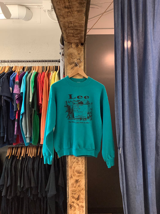 Vintage Fruit Of the loom teal crewneck - l
