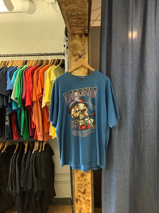 Vintage Laconia Baby Blue Graphic T-Shirt - XXL