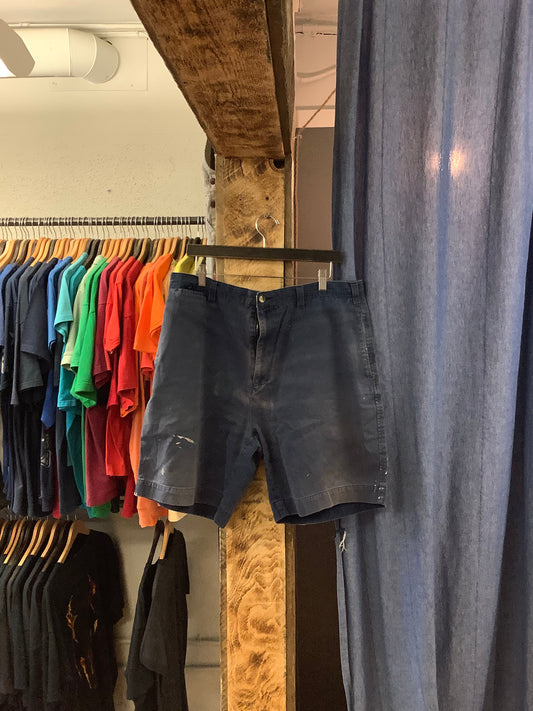 Vintage Blue Faded Workwear Shorts - 38