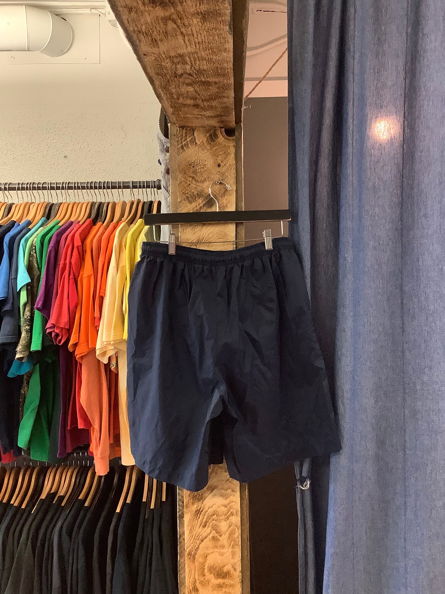 Vintage Nike Navy Blue Nylon Shorts - l