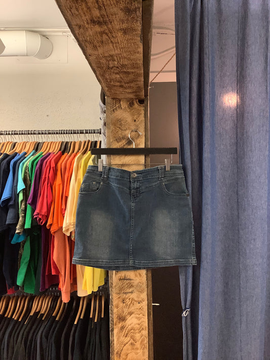 Vintage Liquid Blue Denim Skirt - 34