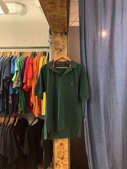 Vintage Nautica Green Polo Shirt - m