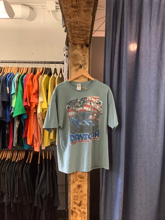 Vintage Daytona the great American race graphic light blue t-shirt - XL
