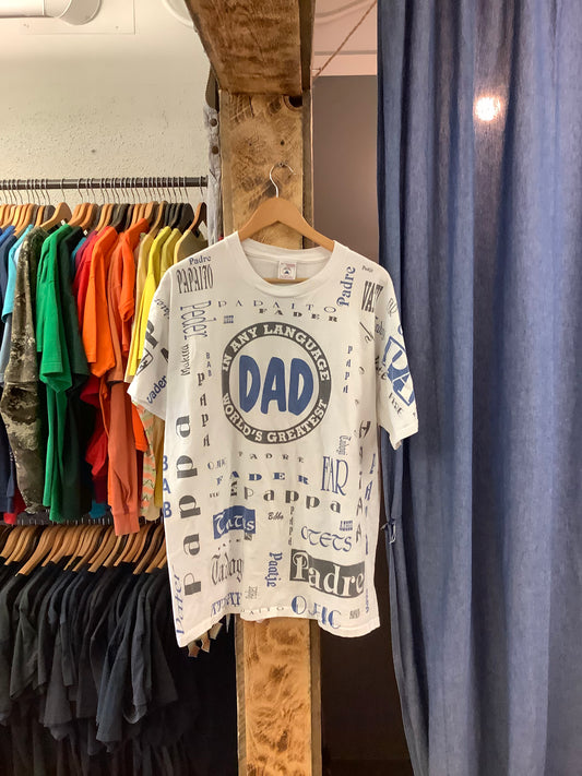 Vintage Dad White Graphic T-Shirt - XL