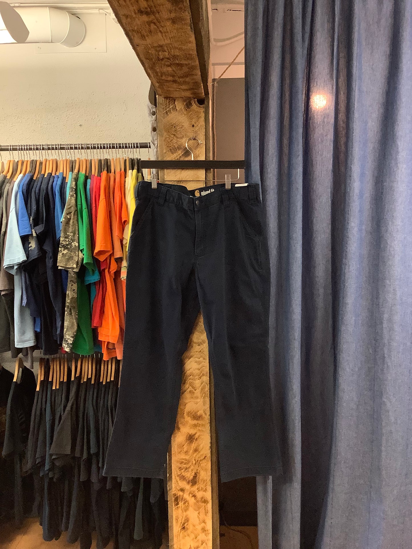 vintage carharrt relaxed fit navy casual pants - 36x30