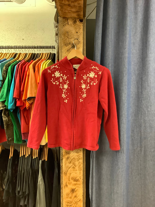 Vintage Carroll Reed red zip up - S