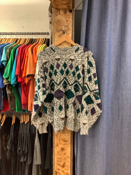 Vintage multicoloured knitted sweater - XL