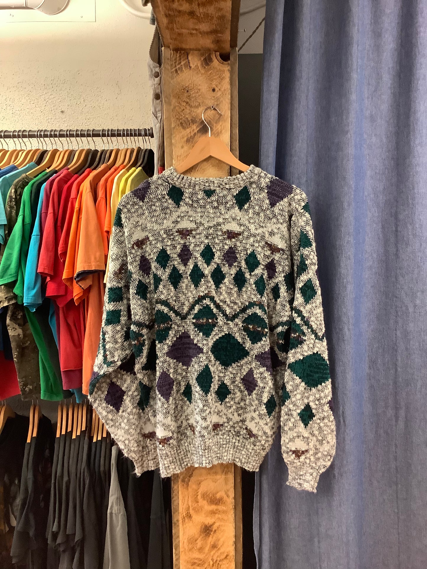 Vintage multicoloured knitted sweater - XL