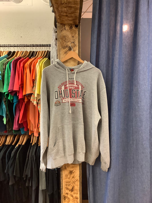 Vintage 2007 Ohio state buckeyes football grey hoodie - XXL