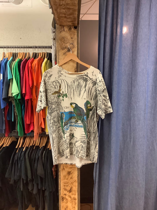 Vintage nature white graphic t-shirt - XL