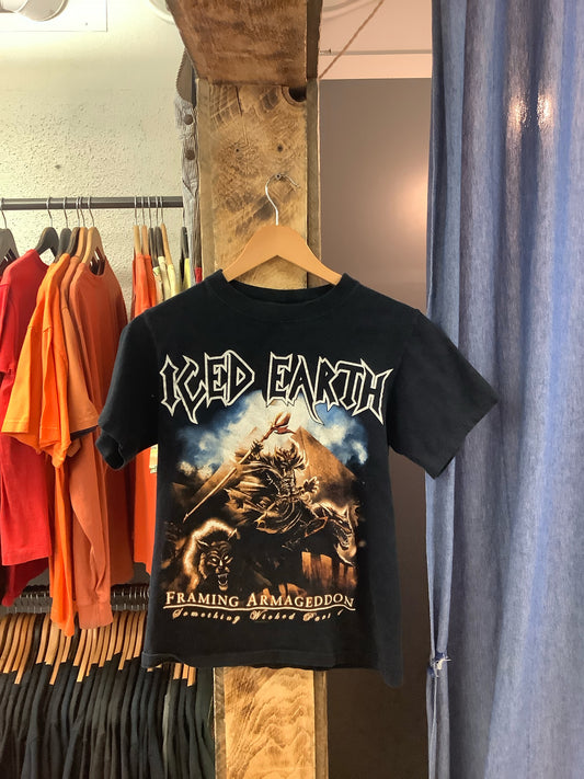 Vintage iced earth graphic black t-shirt - s