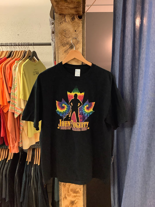 Vintage john fogerty band graphic black t-shirt - L