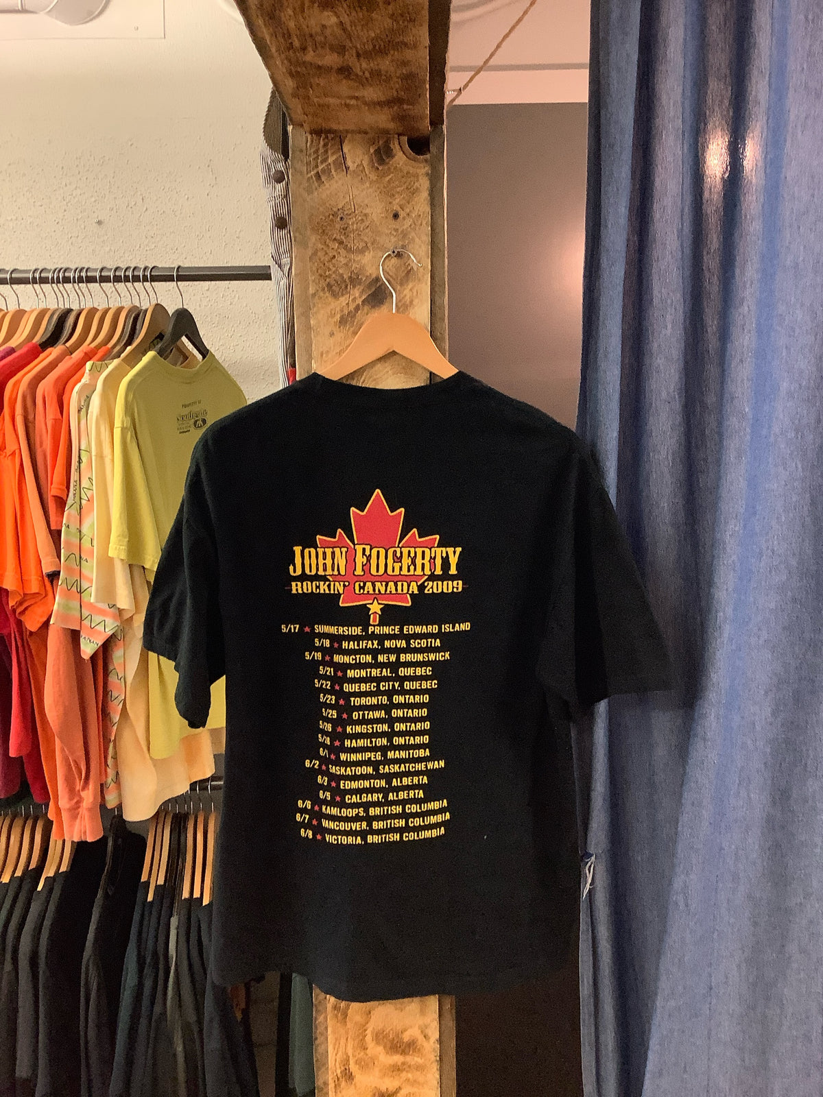 Vintage john fogerty band graphic black t-shirt - L