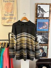 Vintage TT&Co 1/4 Zip Up Knit Sweater - L